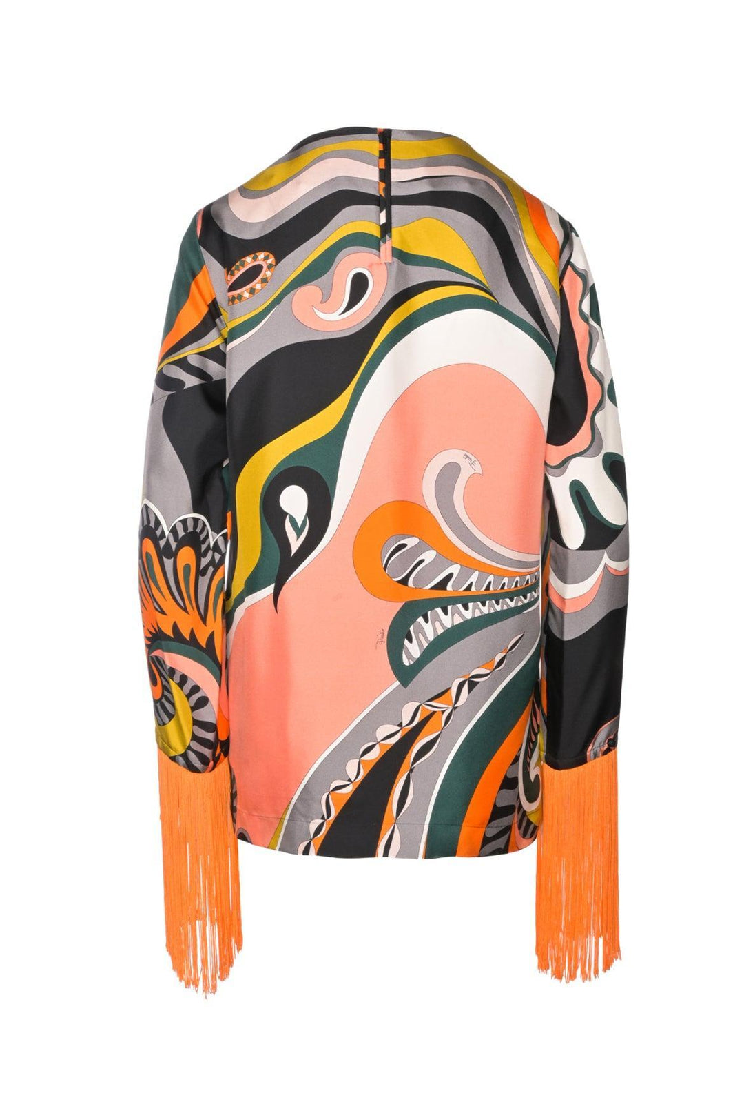 Emilio Pucci Size 6 Paisley Print Silk Tops