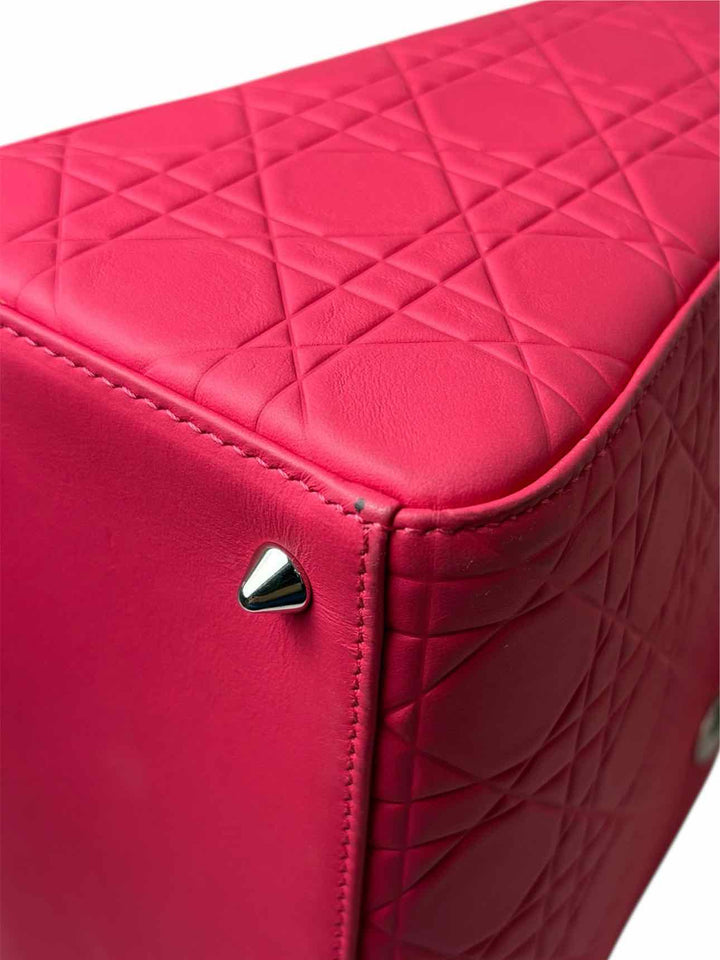 Dior 2013 Ultra Matte Calfskin Cannage Medium Lady Dior Tote