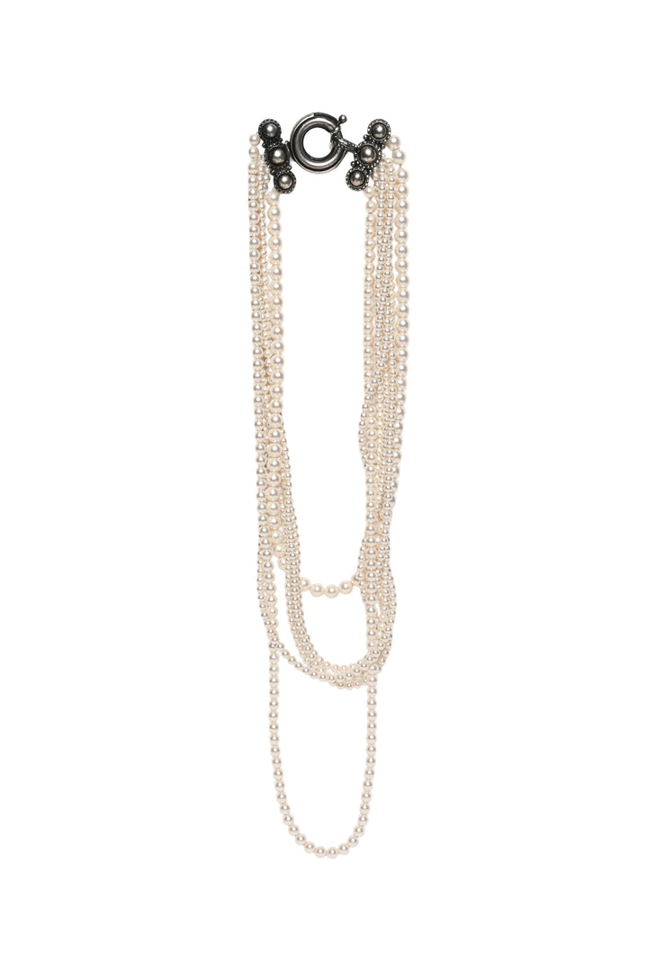 Lanvin Faux Pearl Multi Strand Necklace