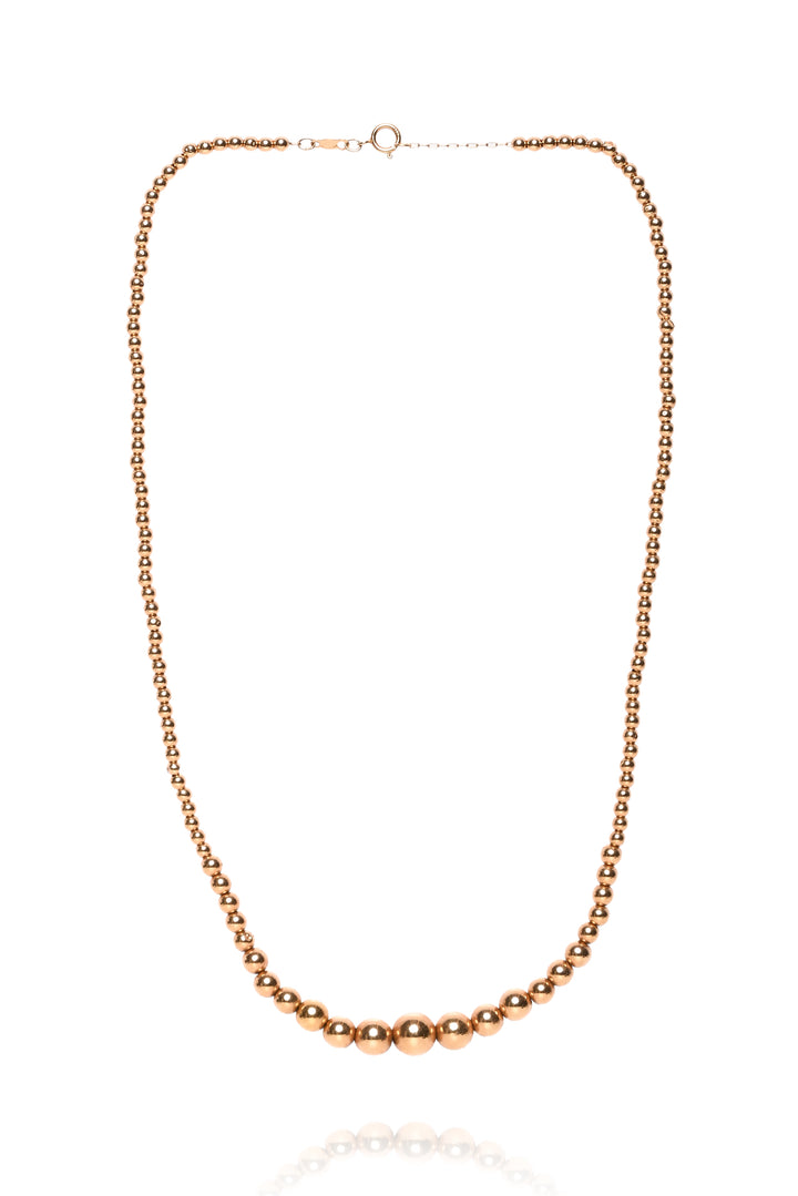 LXG 10K Yellow Gold Hallow Balls Beaded Necklace