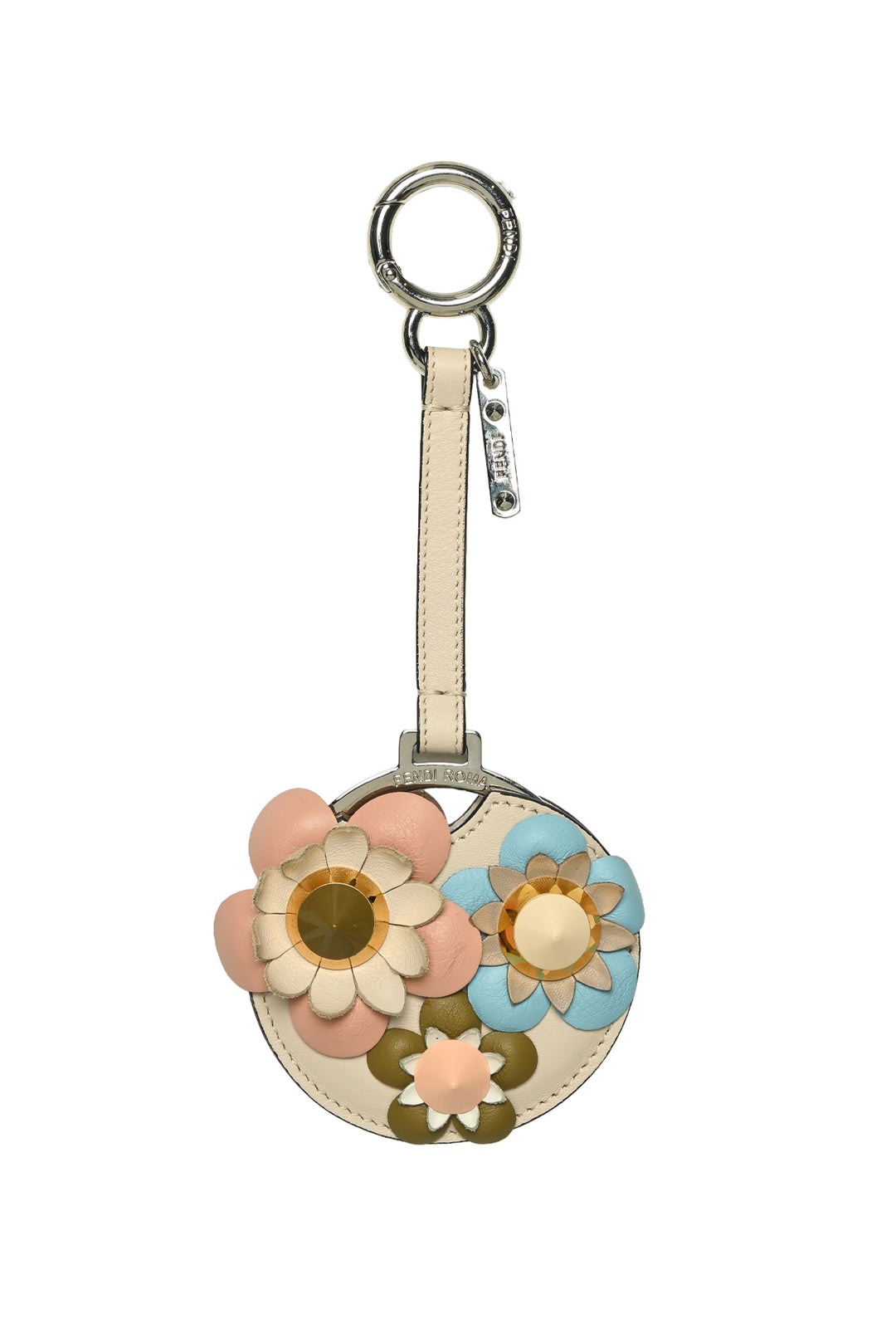 Fendi Leather Flower Applique Mirror Bag Charm