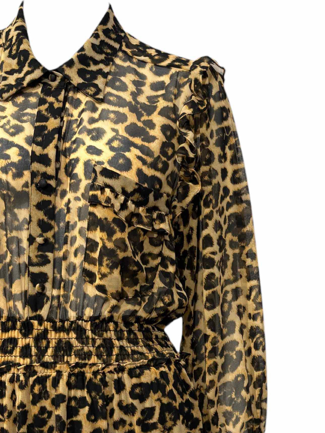 MISA Los Angeles Size L Leopard Print Maxi  Dress