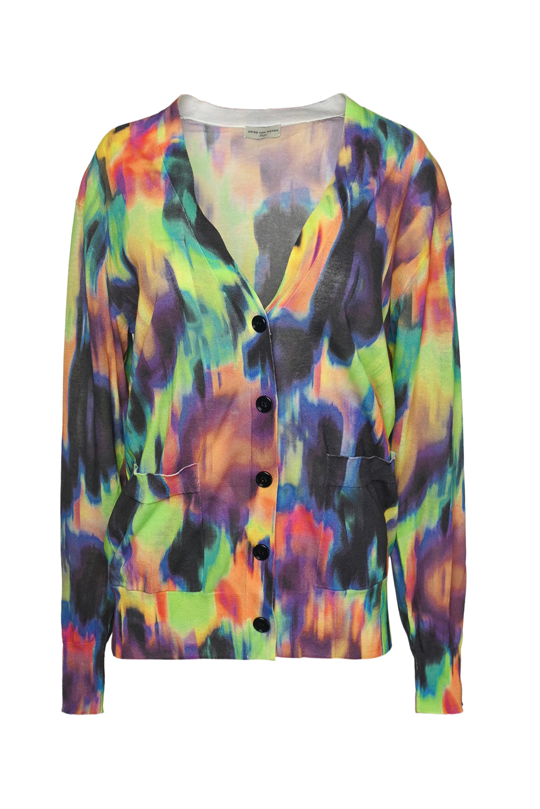Dries Van Noten Size L Tie-Dye Print Cardigan