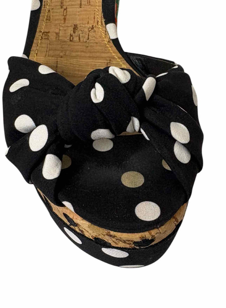 Dolce & Gabbana Size 38.5  Embroidered Cork Wedges