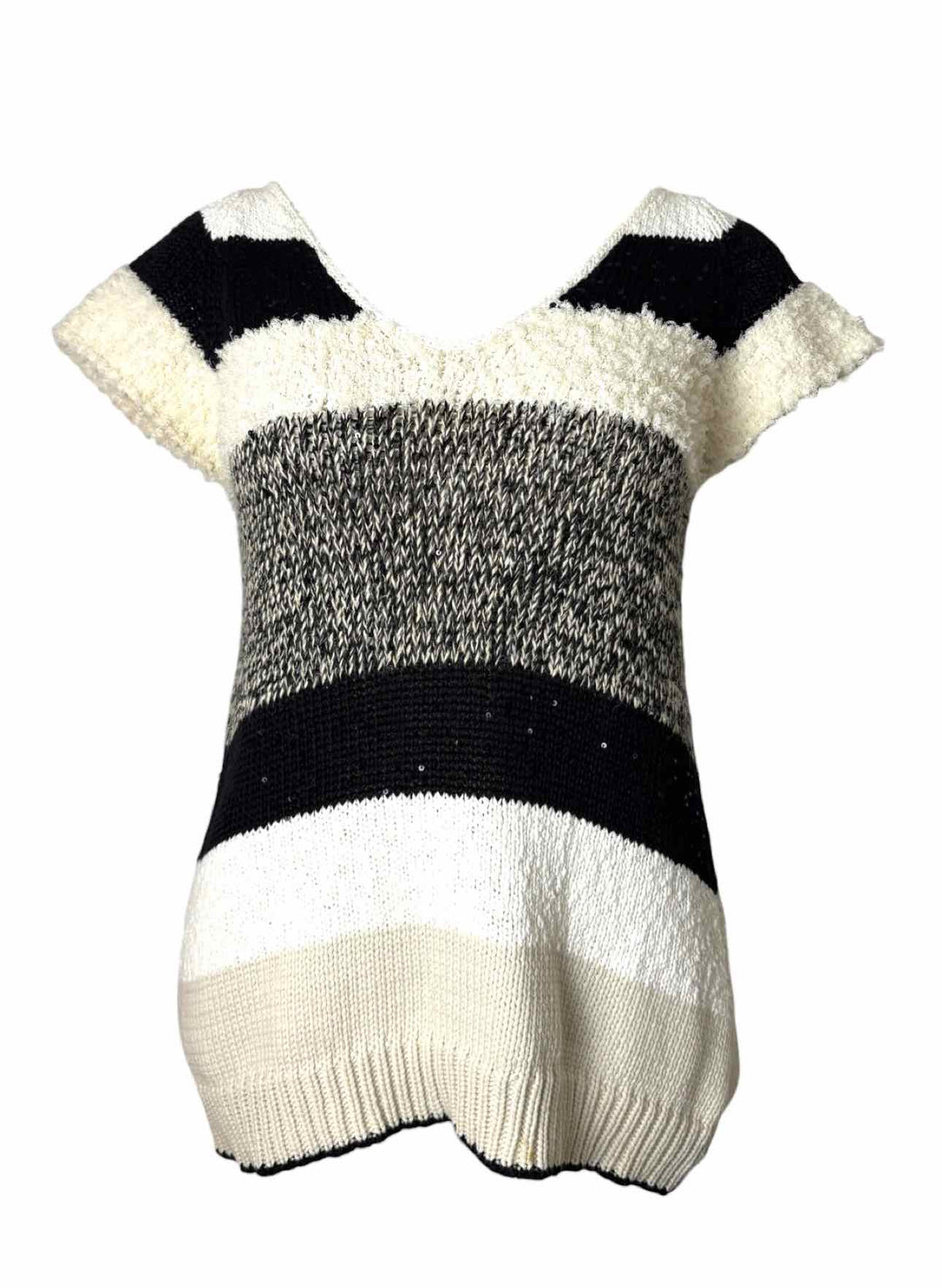 Brunello Cucinelli Size S Striped Cotton Blend Sweater