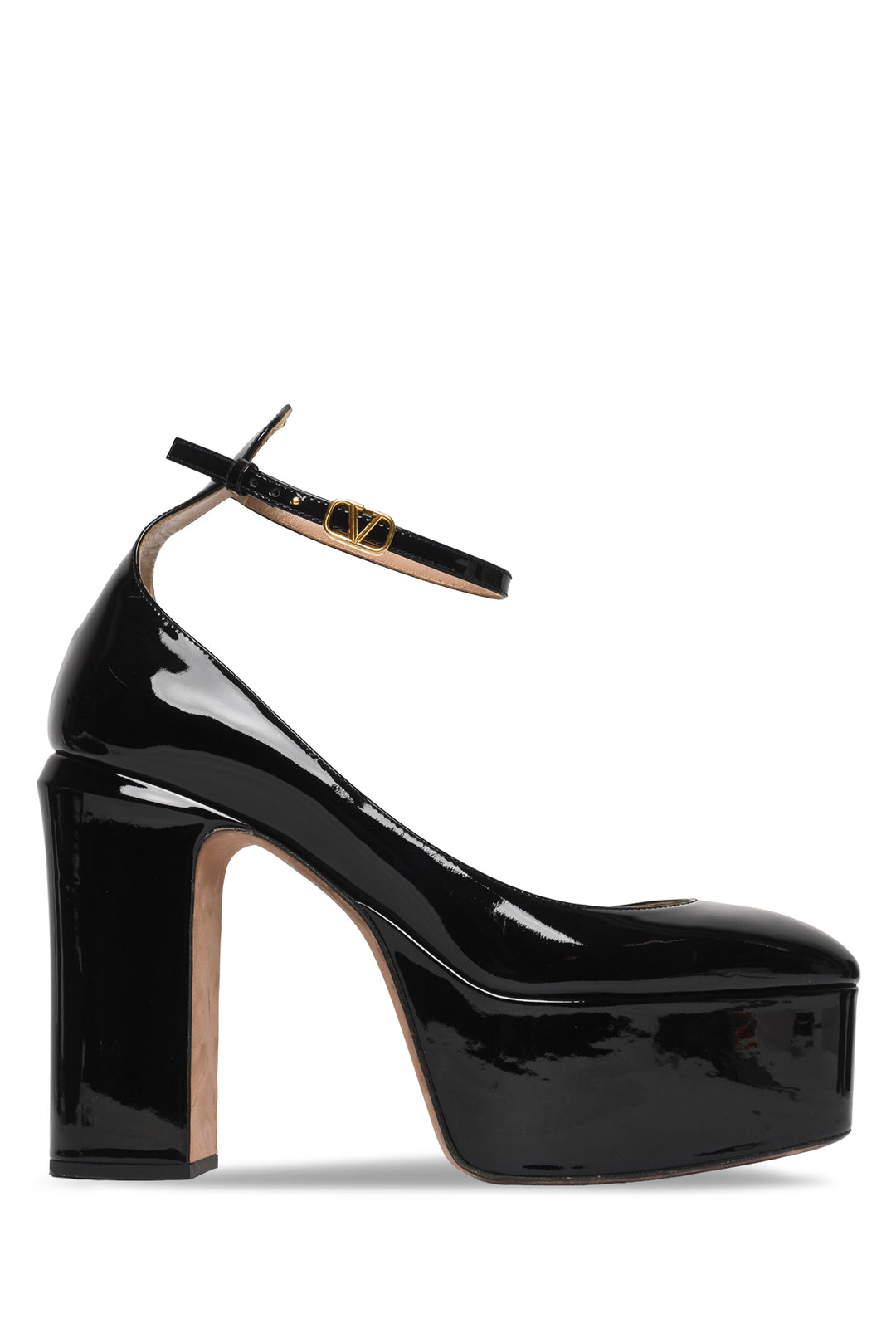 Valentino Size 39 Tan-Go Patent Leather Platform Pumps