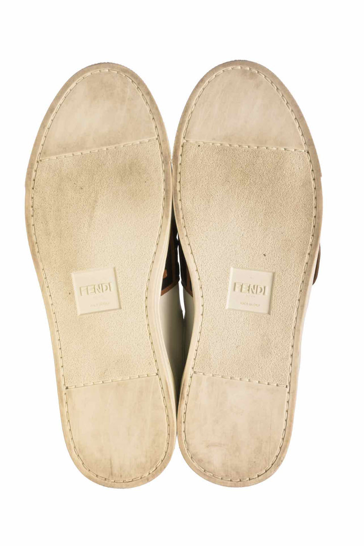 Fendi Size 40.5 Pearland Buckle Zucca FF Strap Slip-On Sneaker