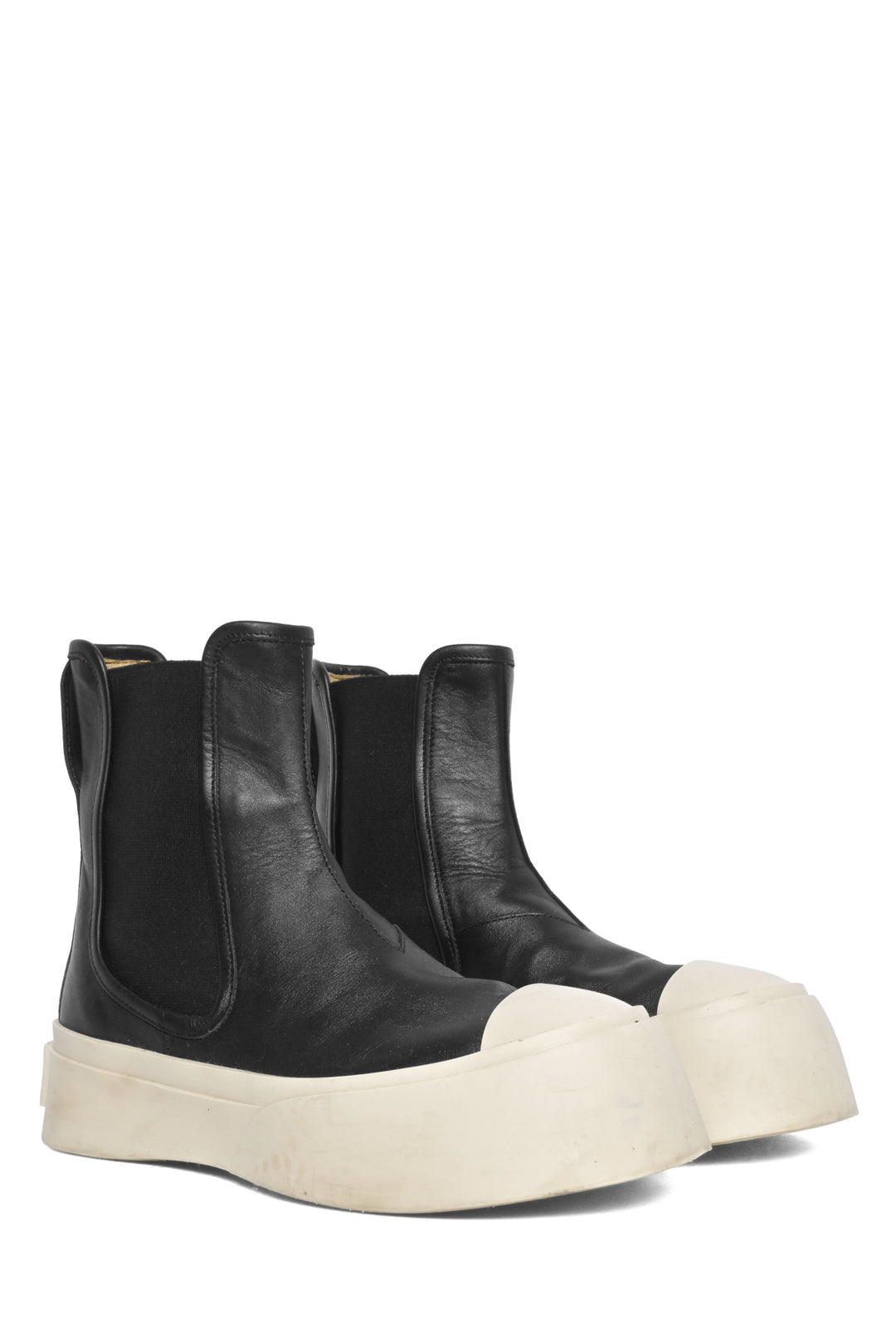 Marni Size 37 Pablo Leather Chelsea Ankle Boots