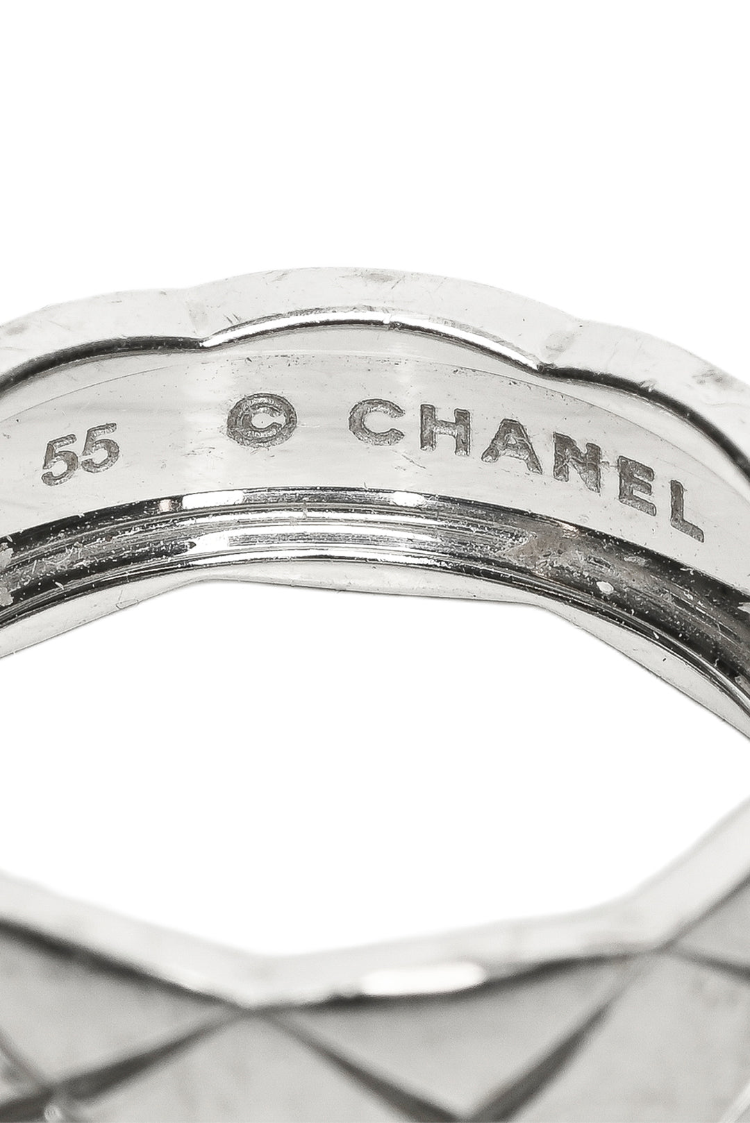 Chanel Size 7.5 18K White Gold Coco Crush Small Ring