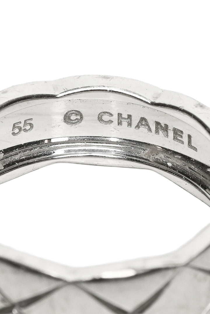 Chanel Size 7.5 18K White Gold Coco Crush Small Ring