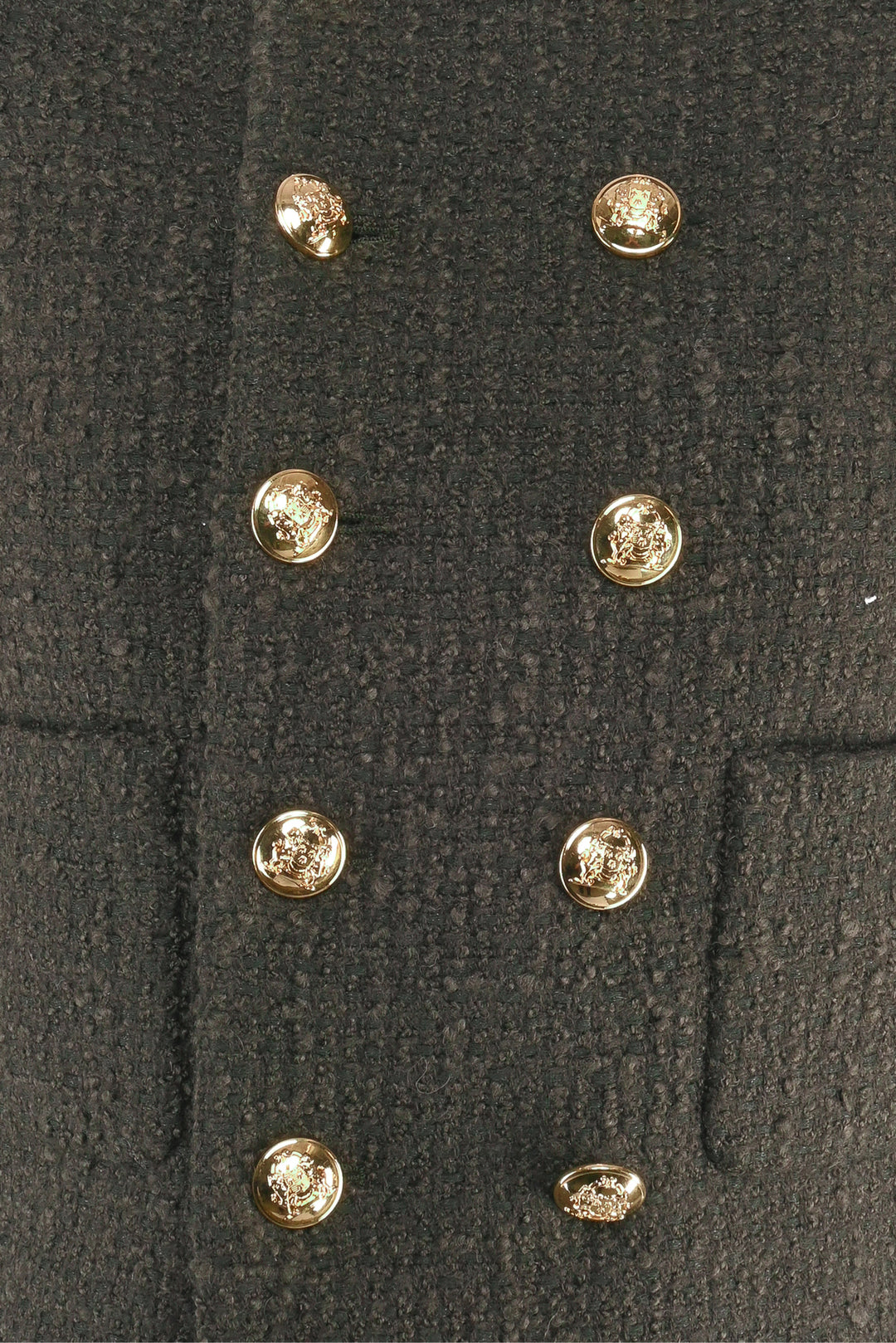 Celine Size 4 Boucle Tweed Chasseur Double Breasted Jacket