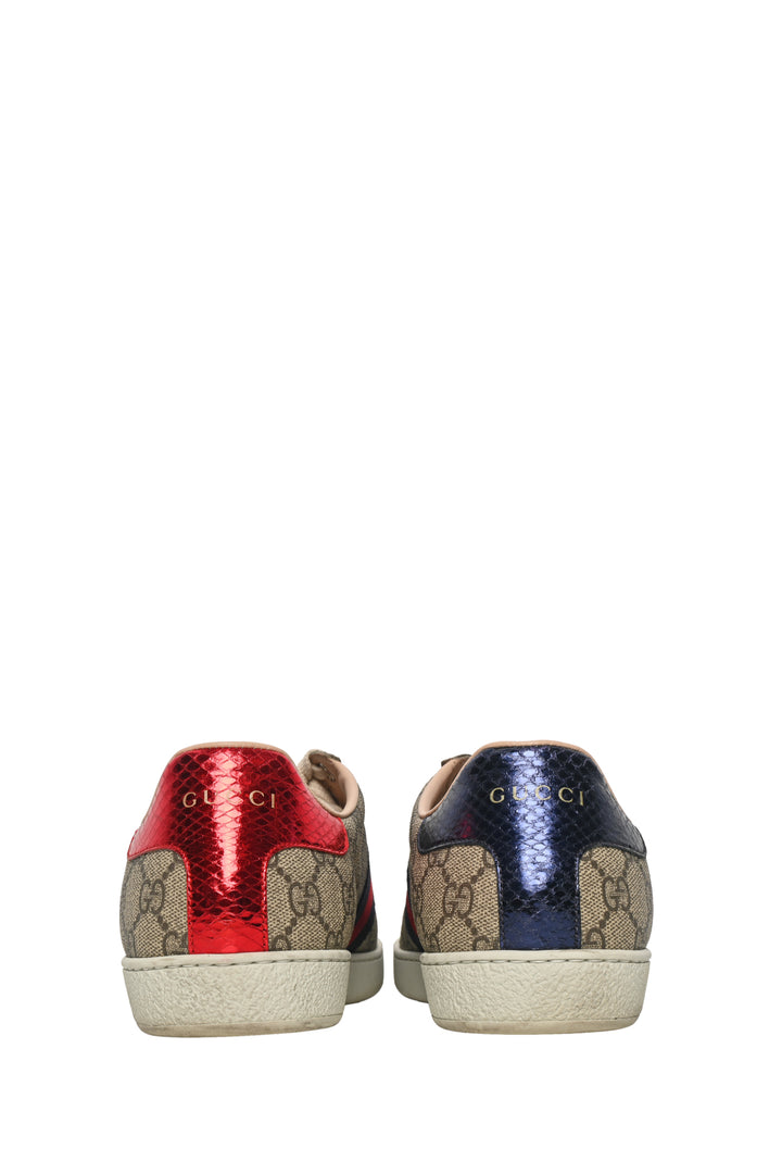 Gucci Size 40 GG Supreme Monogram Ace Low Top Sneaker