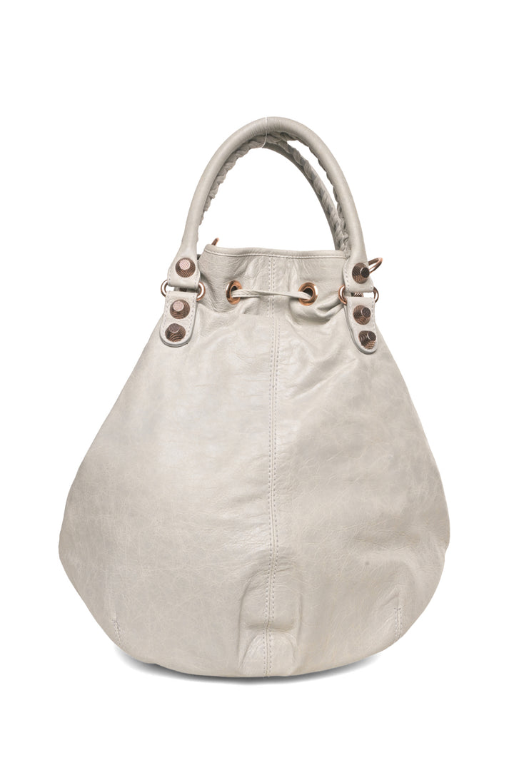 Balenciaga Leather Giant Silver PomPon Bag