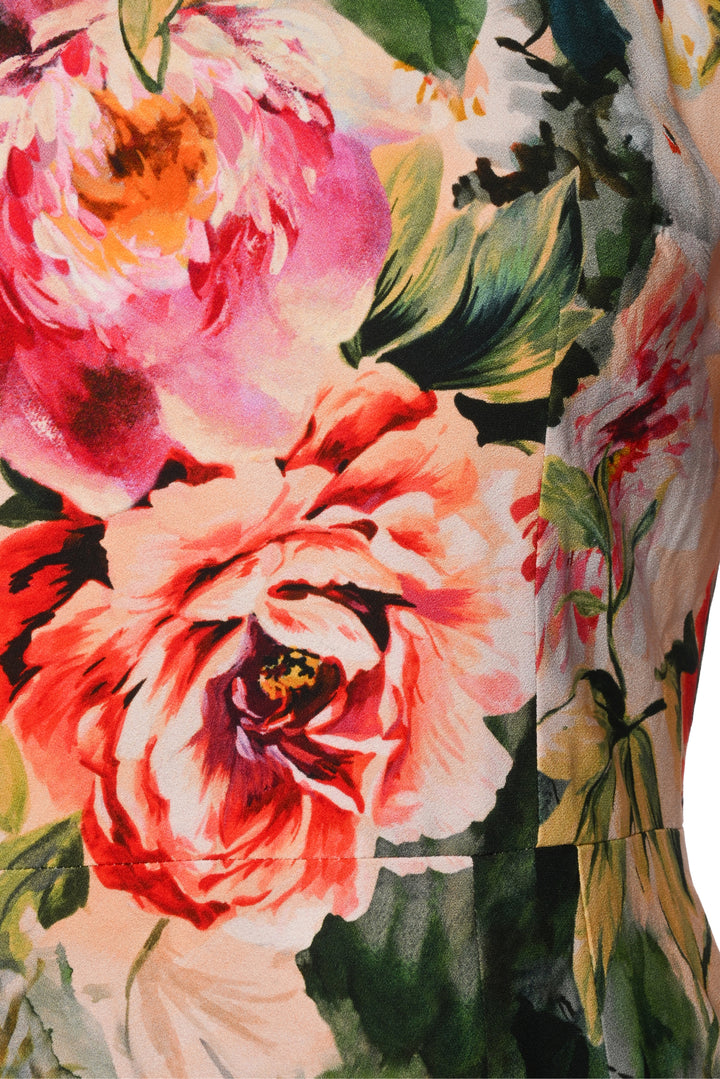 Dolce & Gabbana Size 44 Floral Short Sleeve Mini Dress