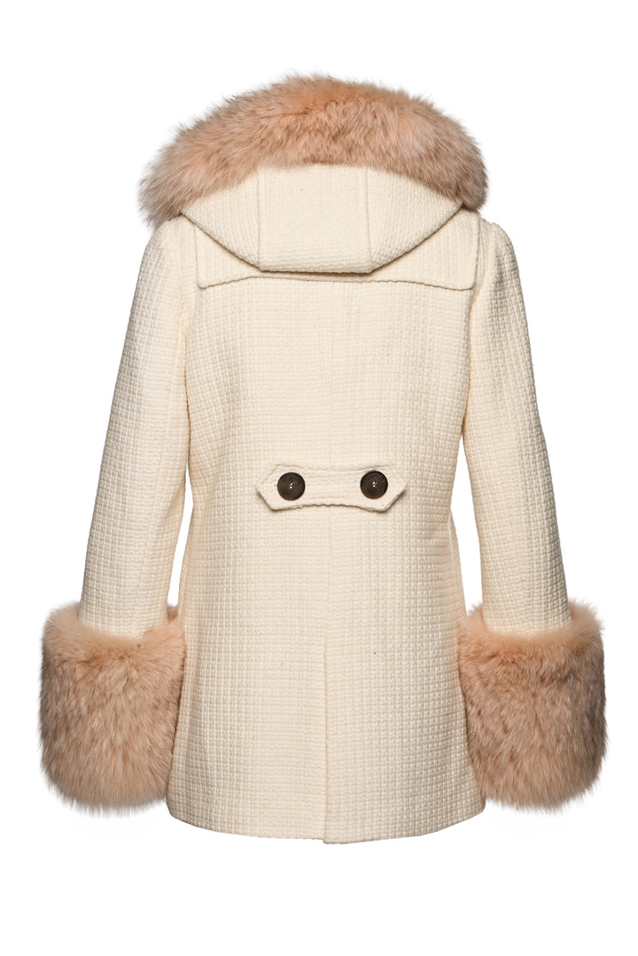 I Am The Happiest Girl In The World Rich Size S Fox Fur Trim Coat