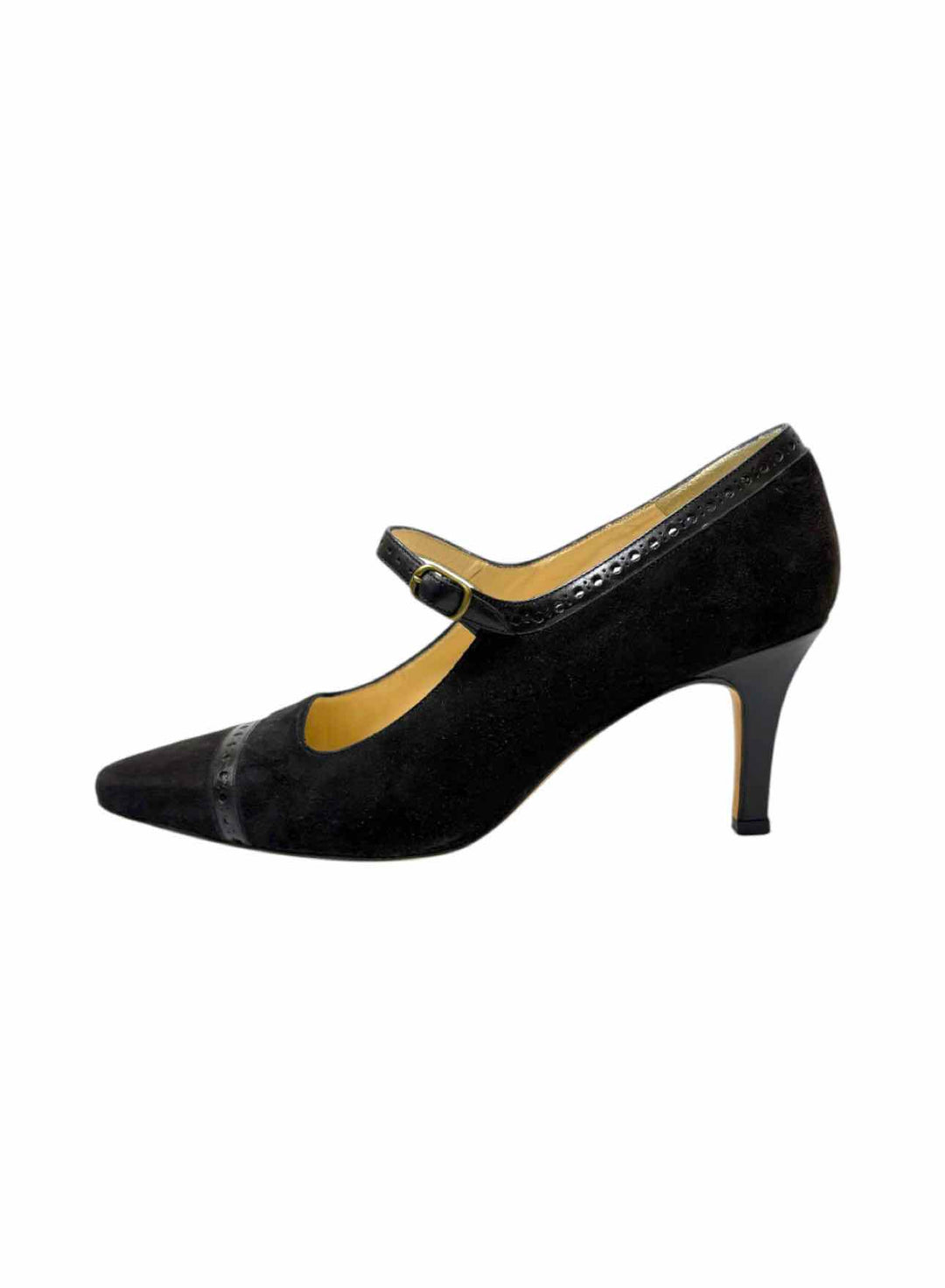 Manolo Blahnik Size 38 Suede & Leather Trim Pumps