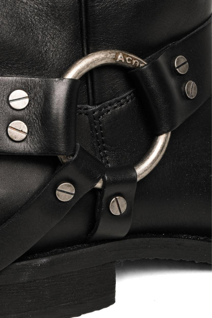 Acne Size 40 Leather Buckle Boots