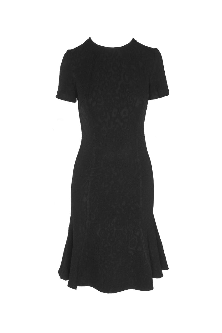 St. John Size 4 Texture Print Short Sleeve Midi Dress