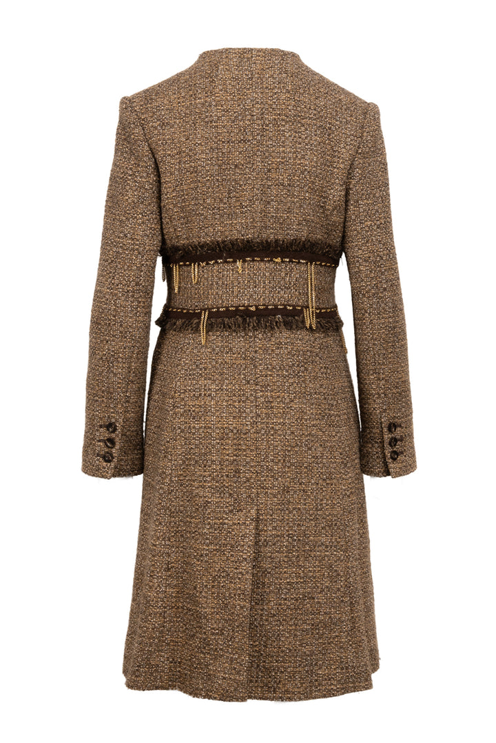 Ports 1961 Size 6 Chainlink Detail Wool Blend Tweed Coat