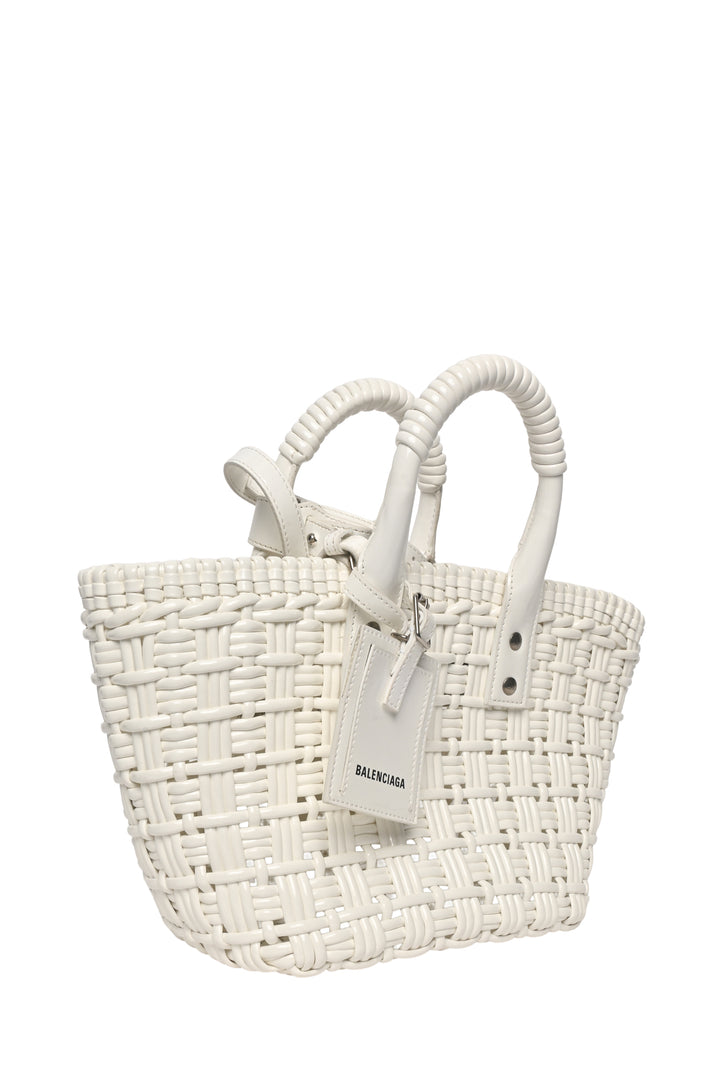 Balenciaga Bistro XS Woven Faux Leather Basket Bag Tote