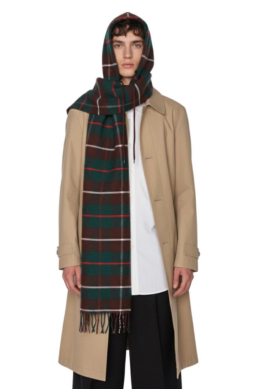 Balenciaga Check Hooded Scarf