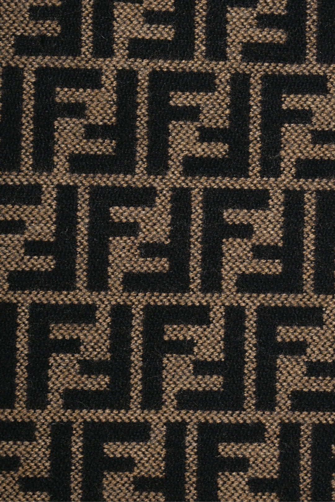 Fendi Size OS Fringe Trim Zucca Print Wool Scarf