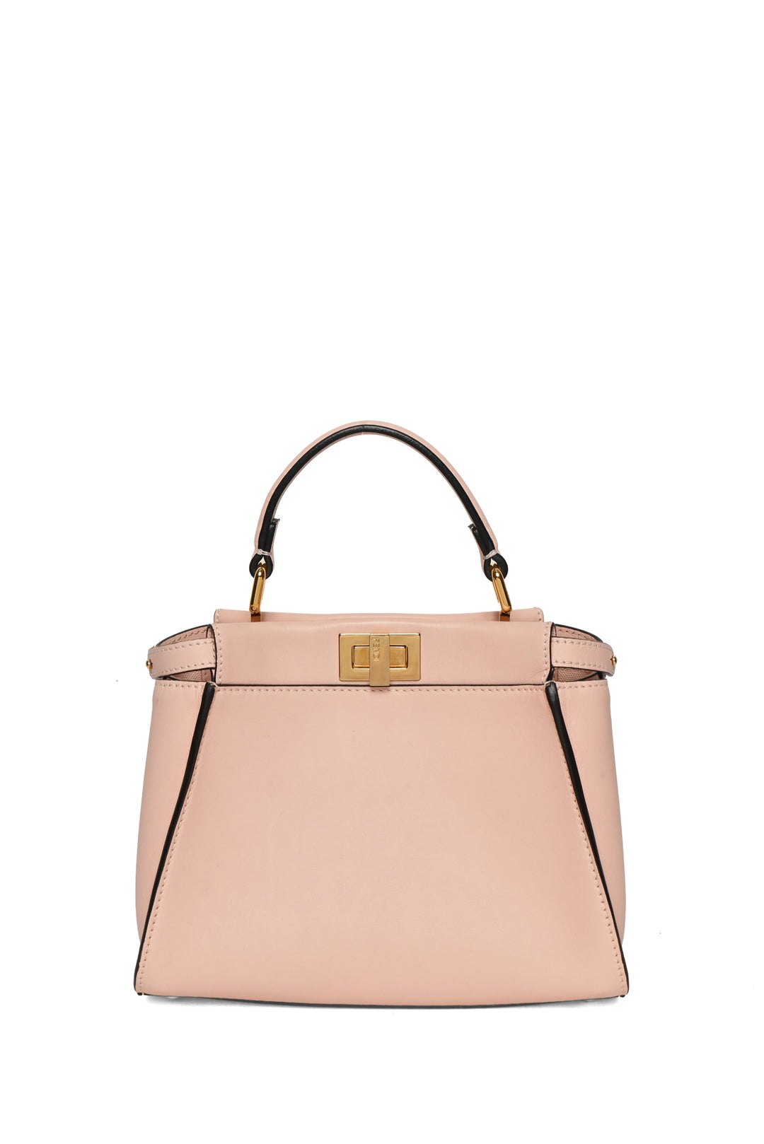 Fendi Vitello Seta Canvas FF Embroidered Mini Peekaboo Iconic Satchel