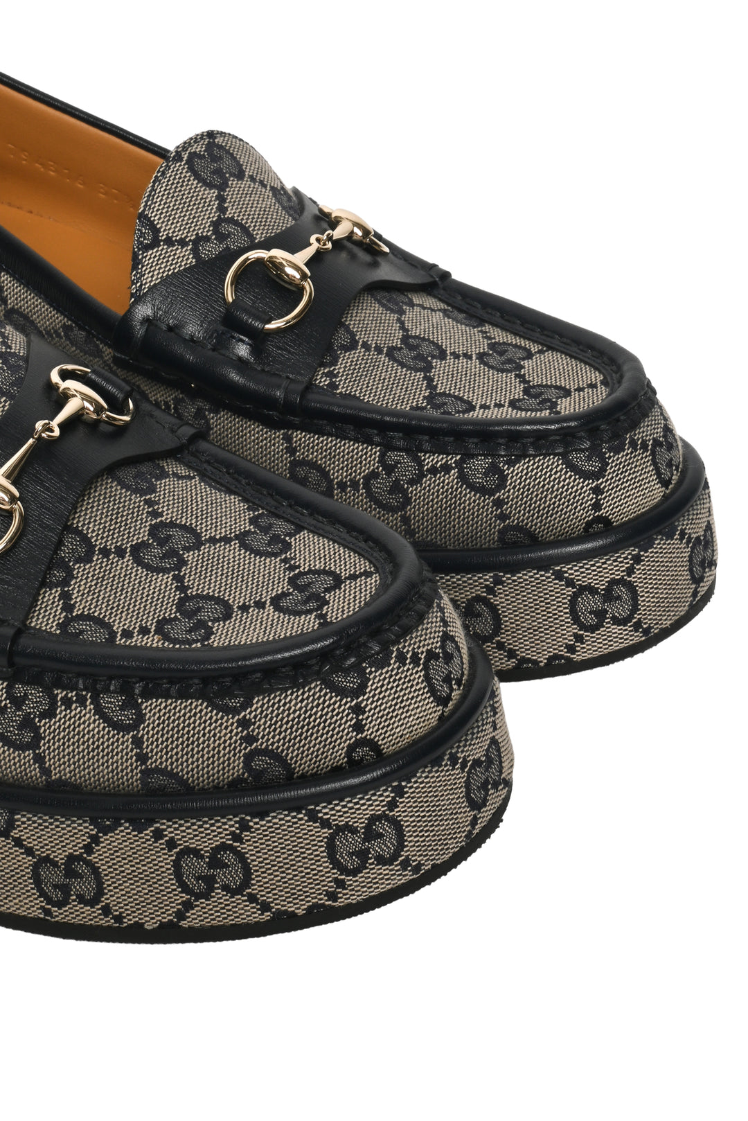Gucci Size 37.5 Horsebit Wedge Loafers