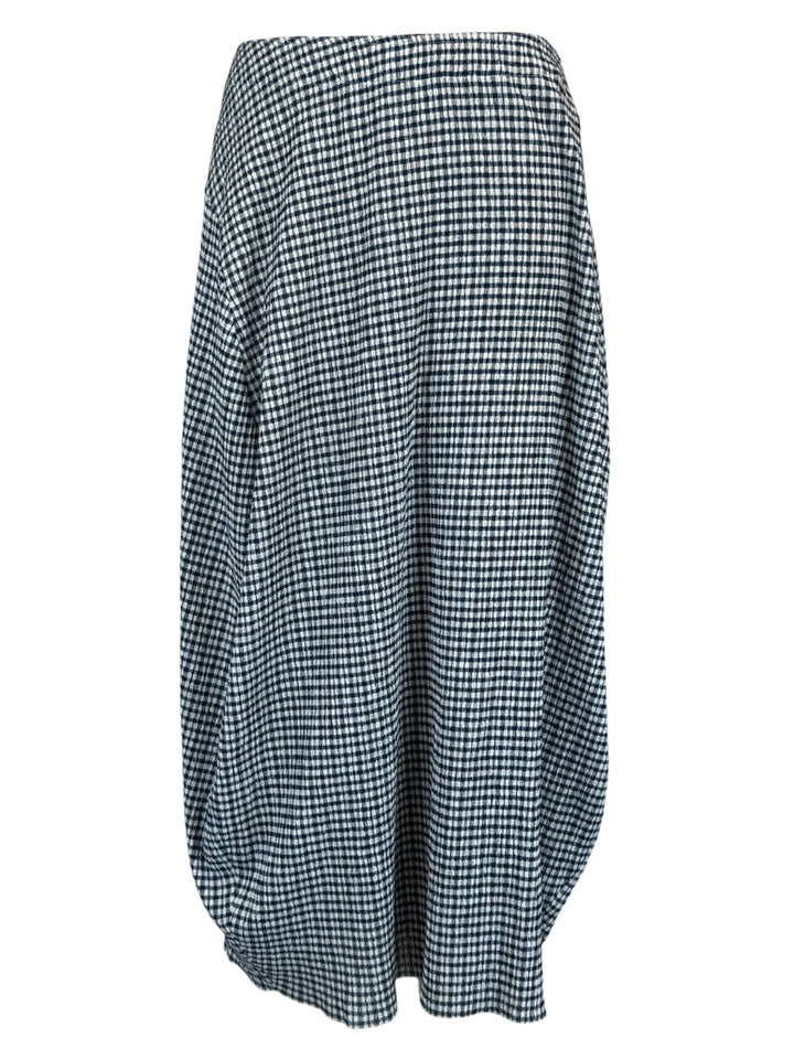 Jil Sander Size 34 Seersucker Gingham Midi Skirt