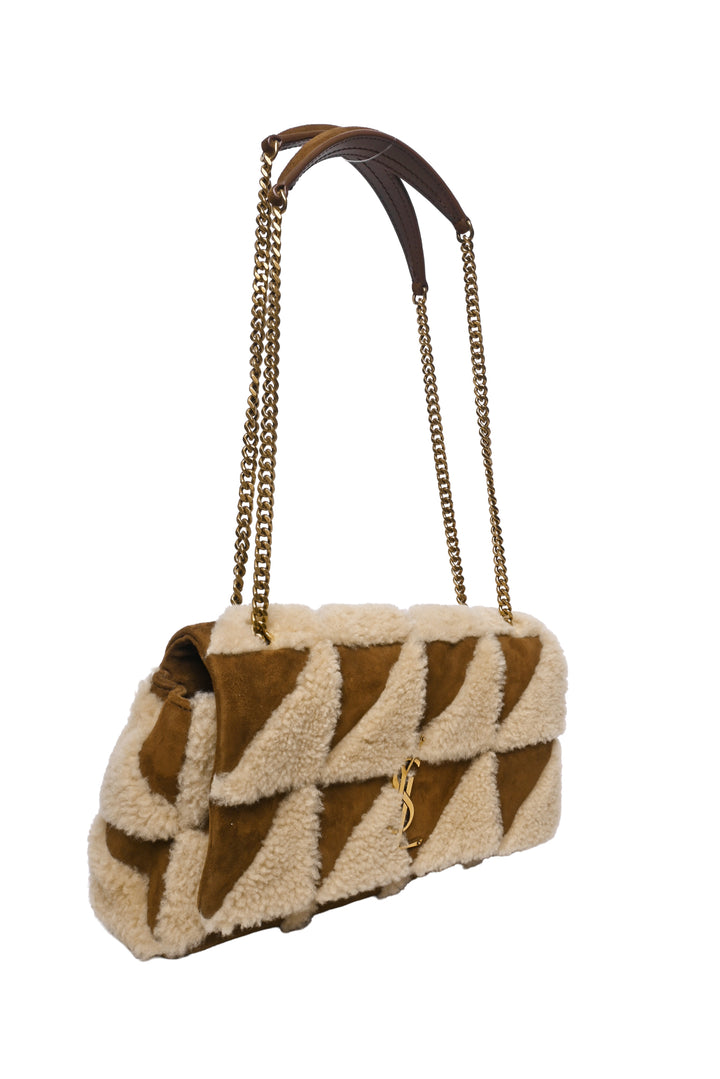 Saint Laurent 2022 Shearling Suede Patchwork Jamie Shoulder Bag