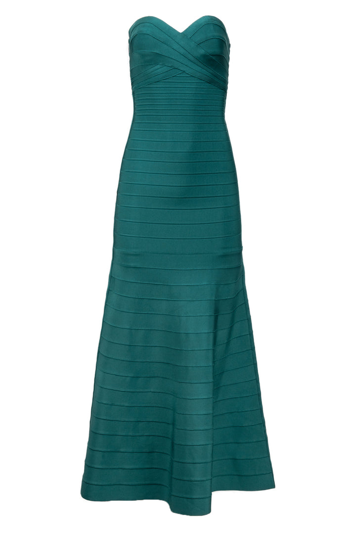 Herve Leger Size M Strapless Maxi Bandage Dress