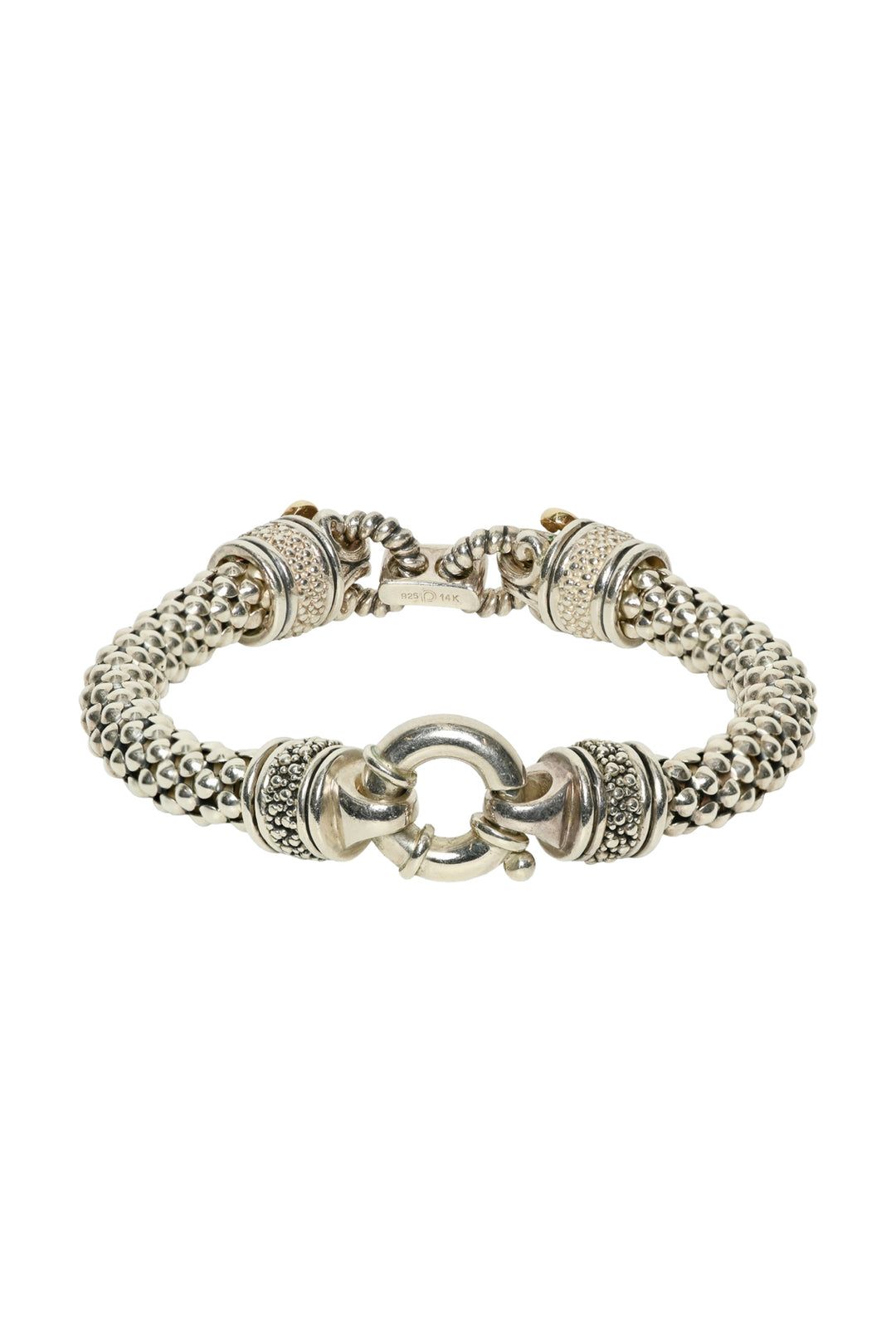 Gabrielle Bruni Silver & Gold Diamond Popcorn Caviar Bracelet