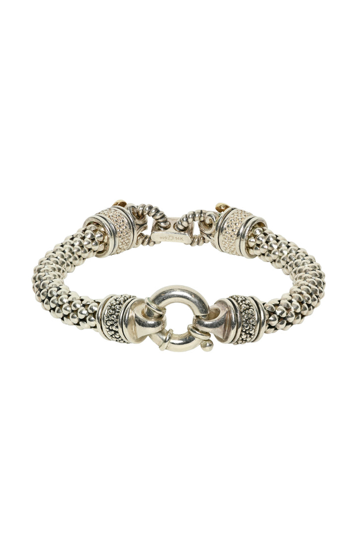 Gabrielle Bruni Silver & Gold Diamond Popcorn Caviar Bracelet