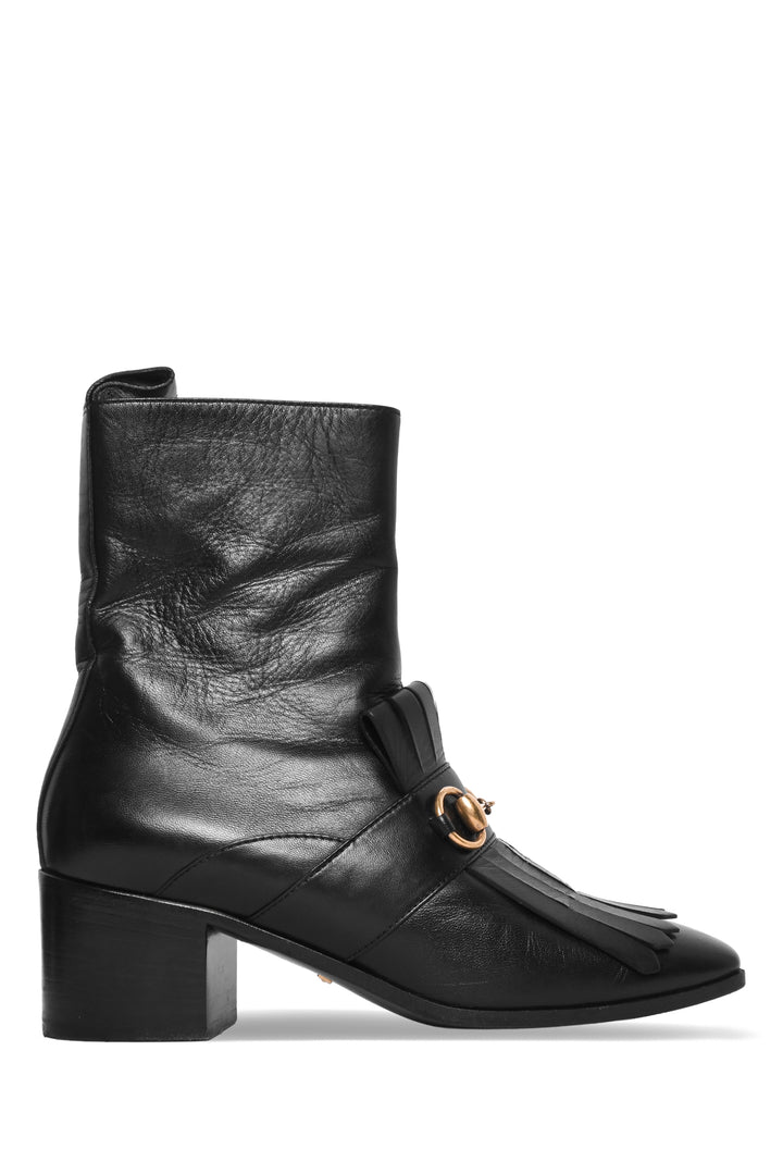 Gucci Size 36 Horsebit Fringe Ankle Boots