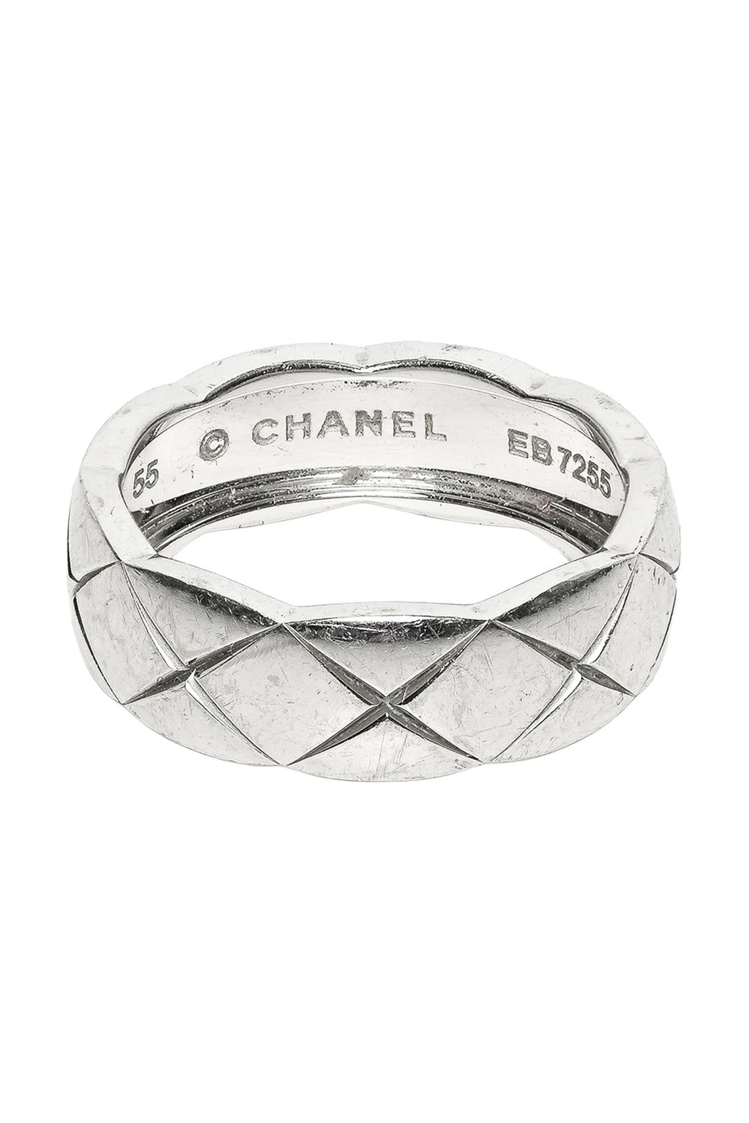 Chanel Size 7.5 18K White Gold Coco Crush Small Ring