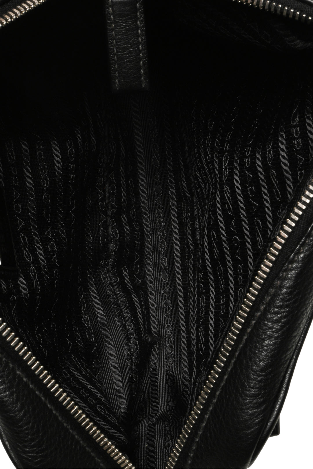 Prada Striped Leather Camera Bag Crossbody