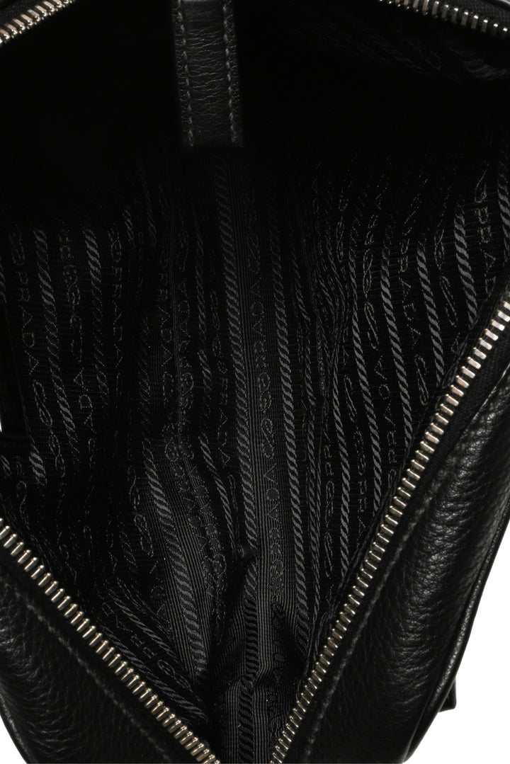 Prada Striped Leather Camera Bag Crossbody