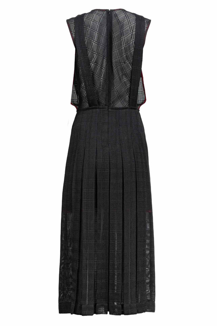 Victoria Beckham Size 4 Sheer Lace Panels Midi Dress