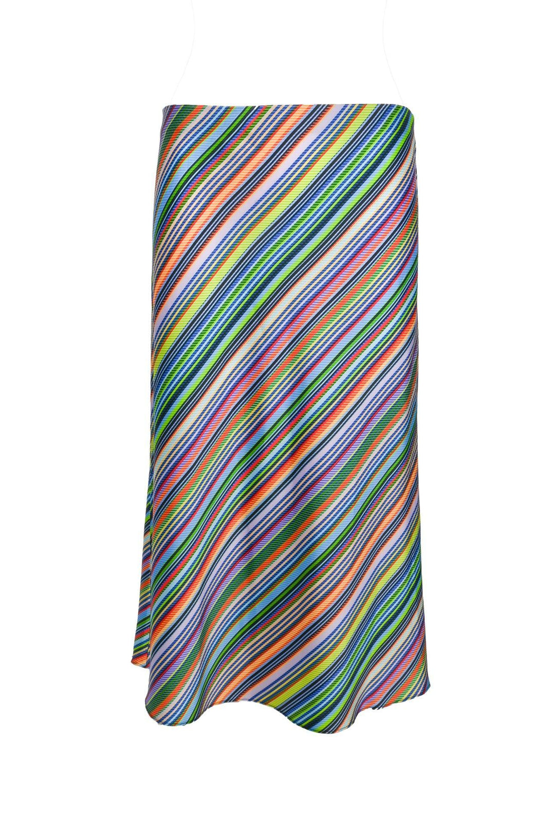 Milly Size L Striped Satin Sleeveless Top & Bias Skirt