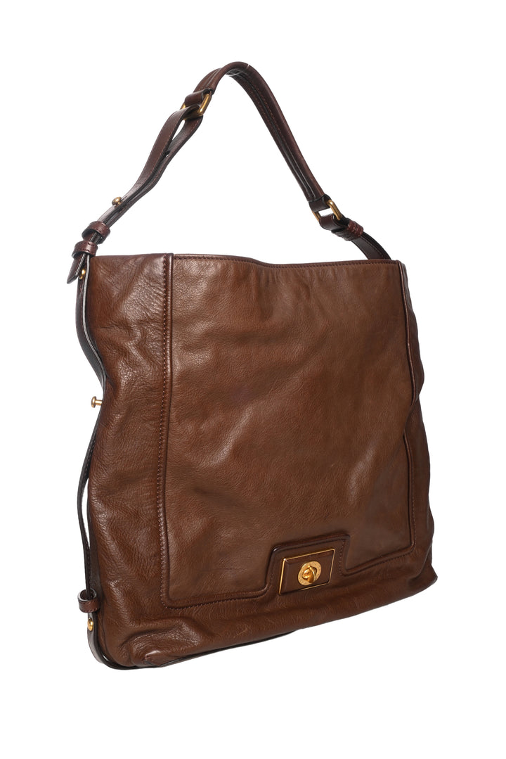 Marc Jacobs Chocolate Brown Leather Revolution Hobo Shoulder Bag