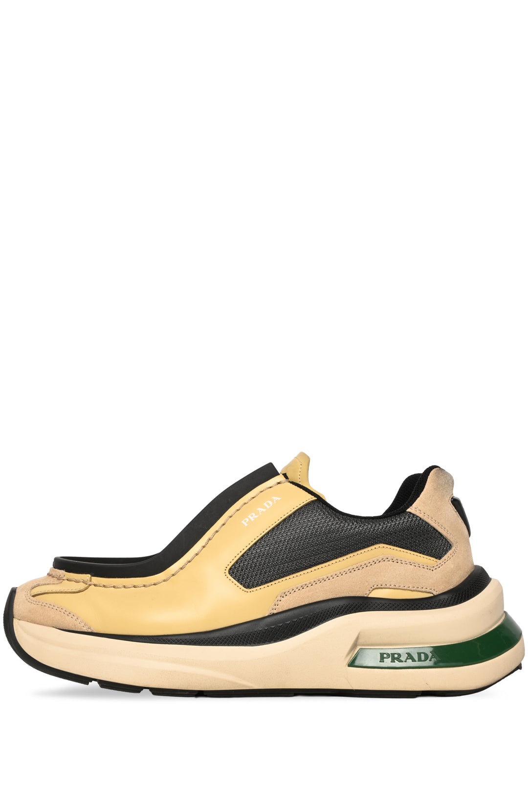Prada Mens Shoe Size 8 Systeme Brushed Leather Sneakers