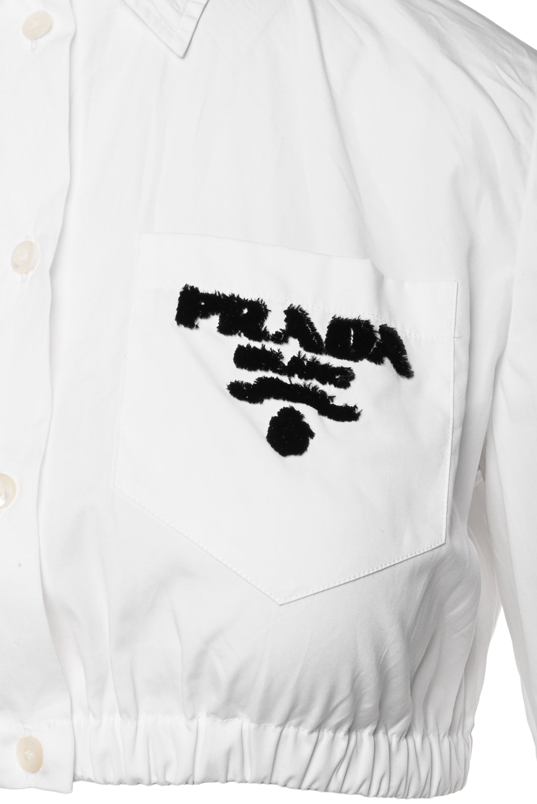 Prada Size 38 2021 Logo Cropped Shirt