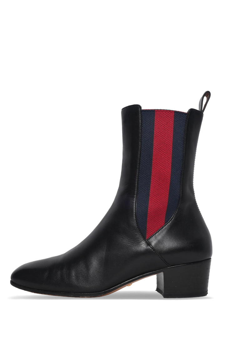 Gucci Size 36.5 Karen Web Ankle Boots