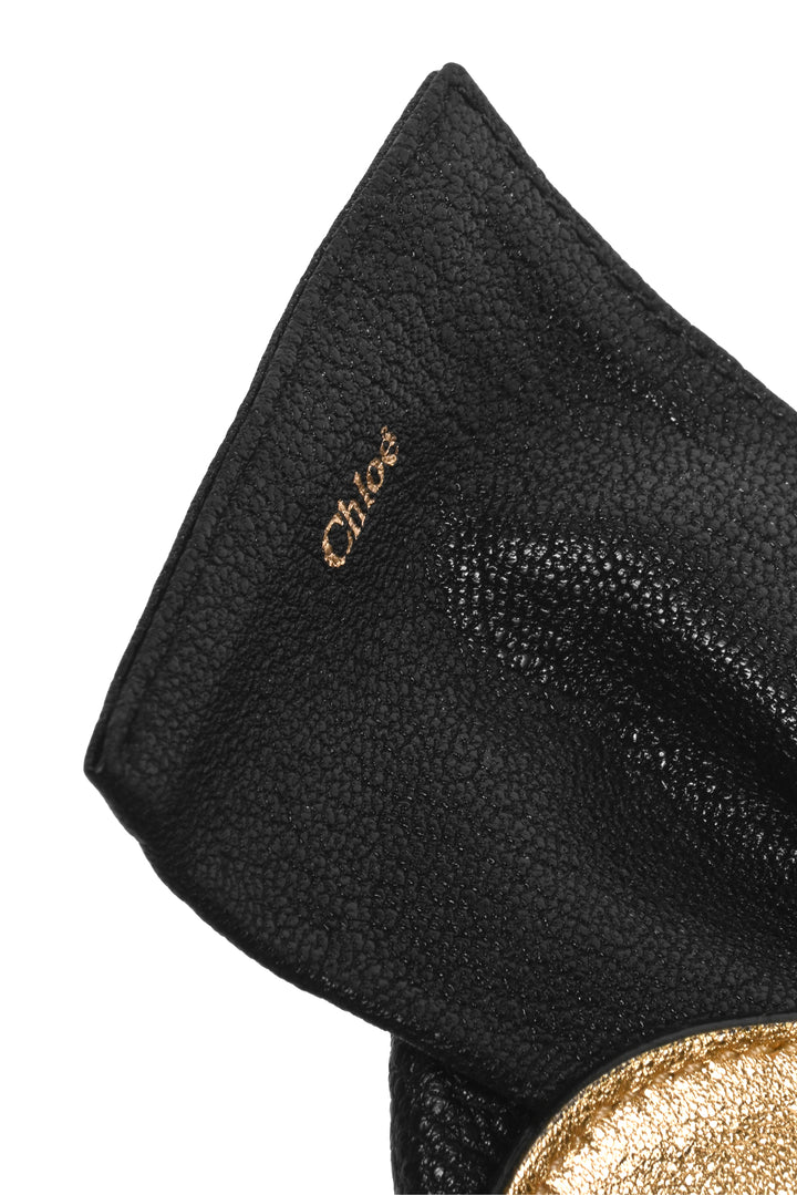 Chloe Vintage Rhinestone Bow Leather Shoulder Bag