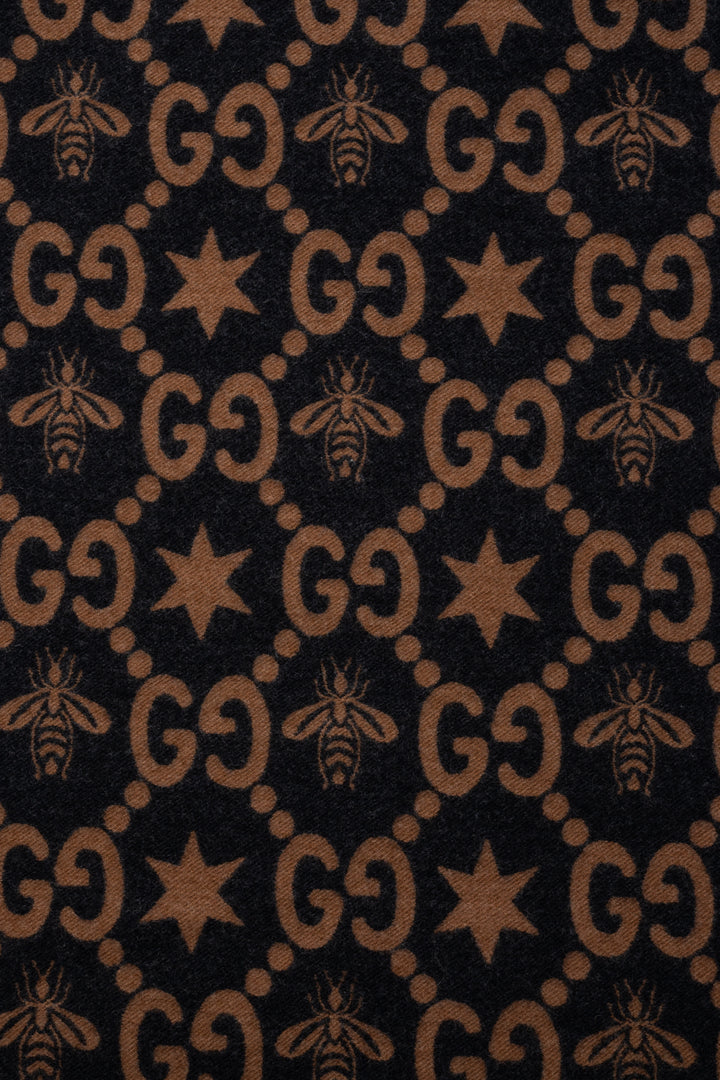 Gucci Jacquard GG Logo Star Bee Scarf