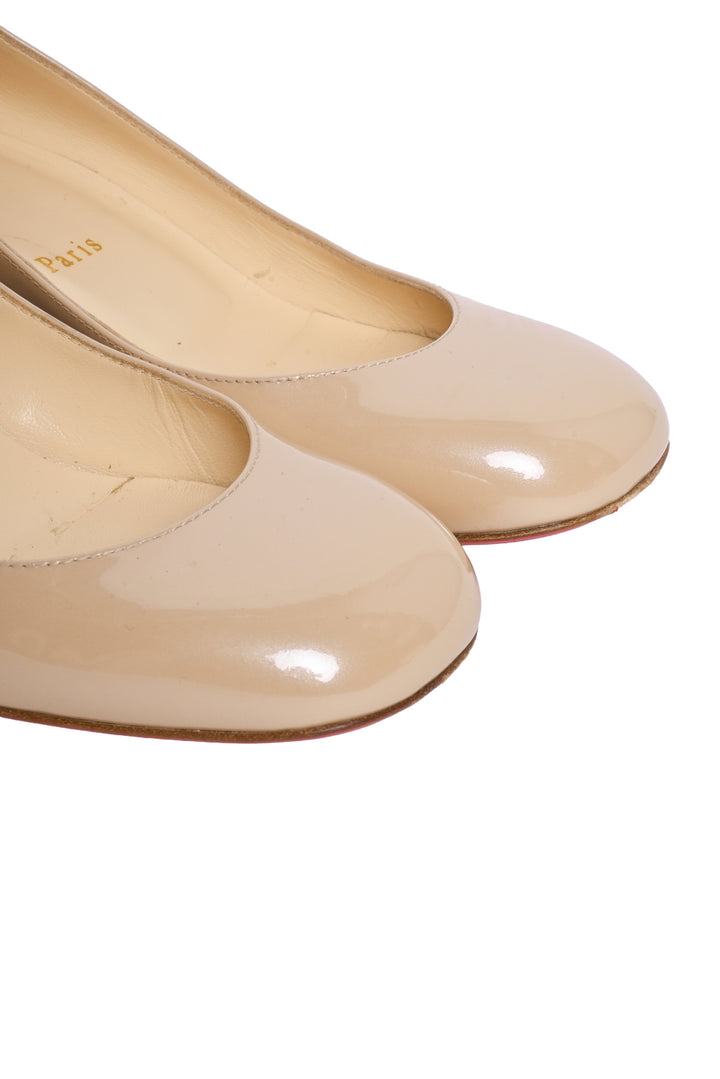 Christian Louboutin Size 37 Patent Block Heel Pumps