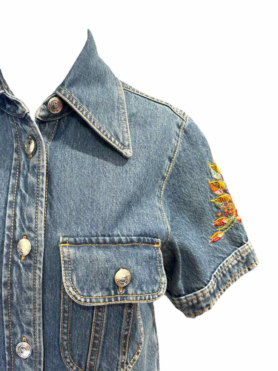 Etro Embroidered Denim Size 38 Tunic