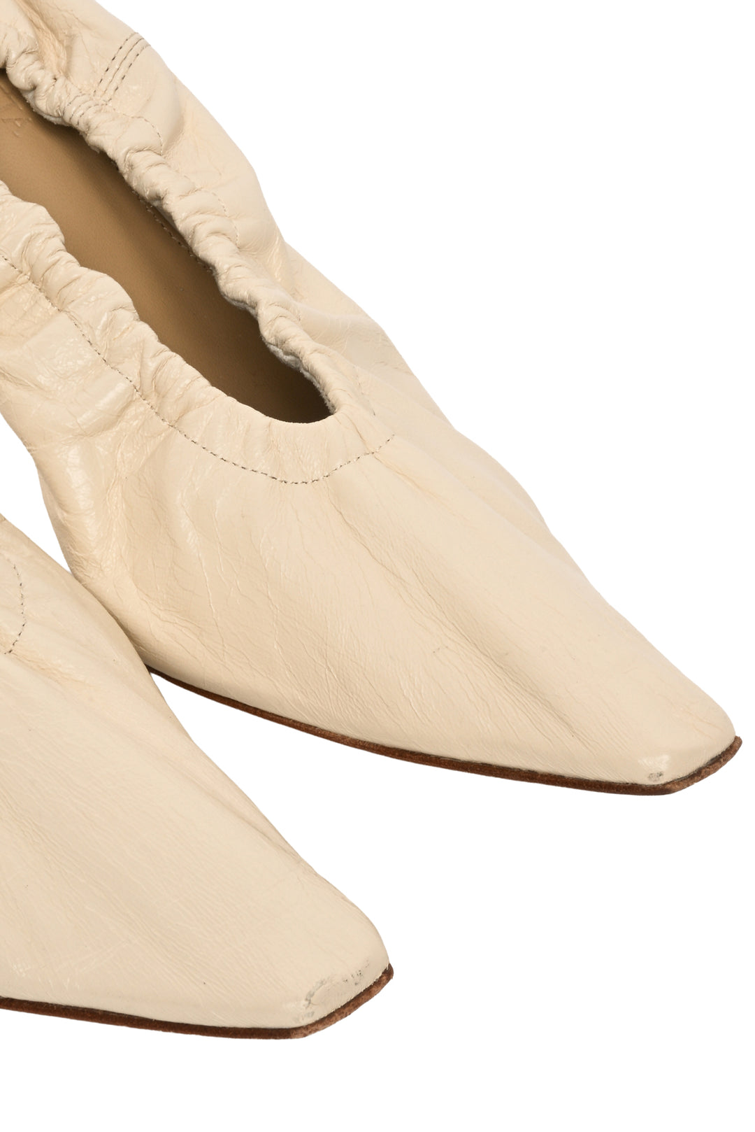 Bottega Veneta Size 36 Almond Crushed Leather Pumps