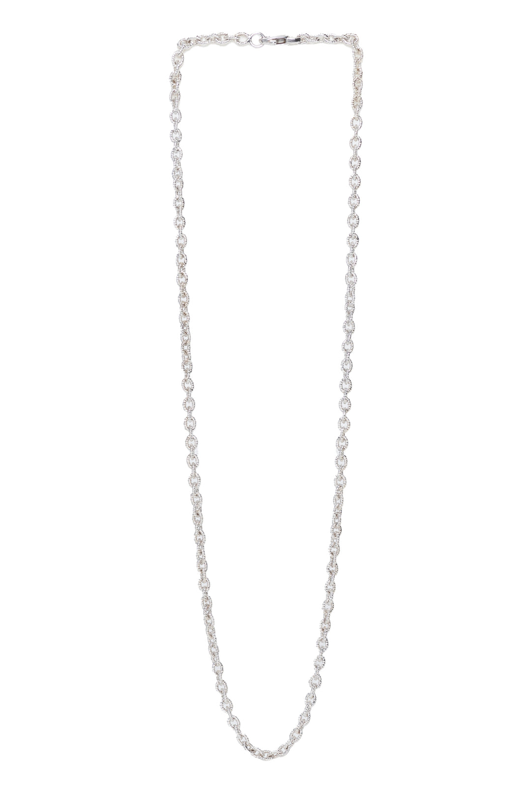 Stittgen 18K White Gold Textured Chain Necklace