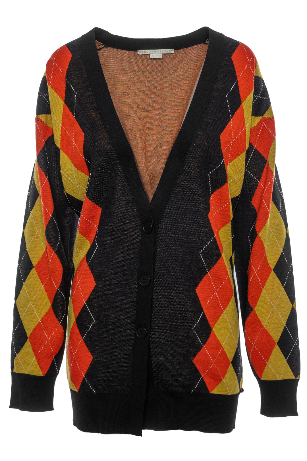 Stella Mccartney Size 44 Pre-Fall 2017 Argyle Print Wool Cardigan